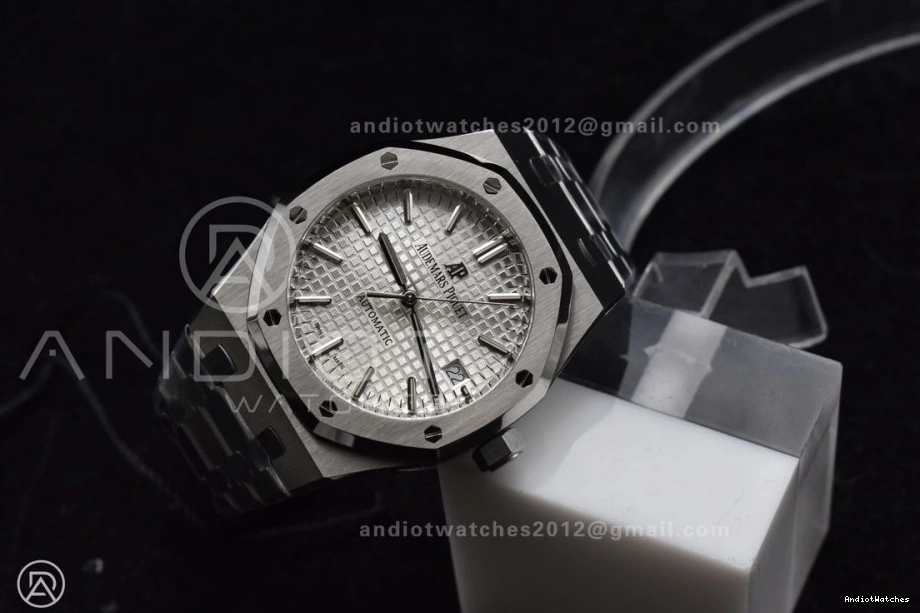 37mm 1:1 SS Bracelet Super Best SS Textured SA3120 Royal Dial Edition ZF White 1035 Clone 15450 on Oak Stretchable 0911